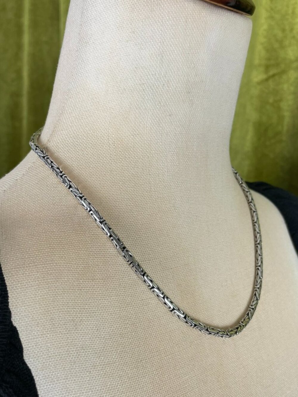 Vintager Sterling Silver Byzantine Chain, 18"
